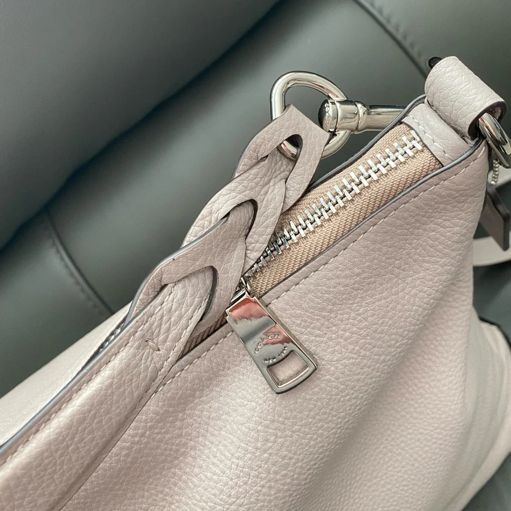 NWOT Coach Pebbled Leather Abby Duffle Grey Birch - Picture 13 of 16